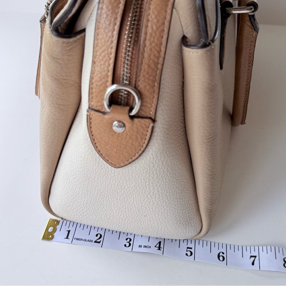 Coach Darcie Carryall Satchel Bag in Colorblock Chalk Beige Sand Tan - Picture 13 of 16